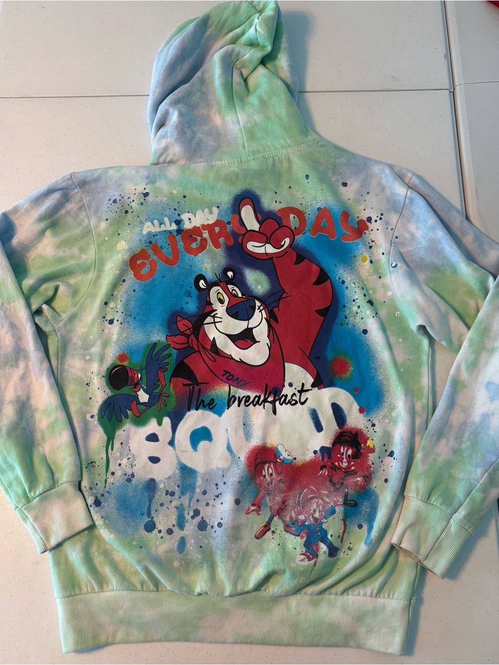 Kelloggs Tony The Tiger Tie-Dye Hooded Sweatshirt size medium